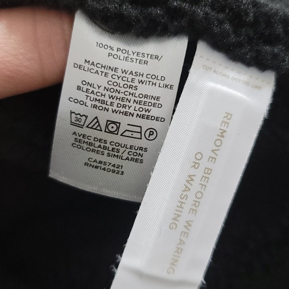 NWT LOFT Faux Suede Aviator Coat Color Black - Picture 5 of 5